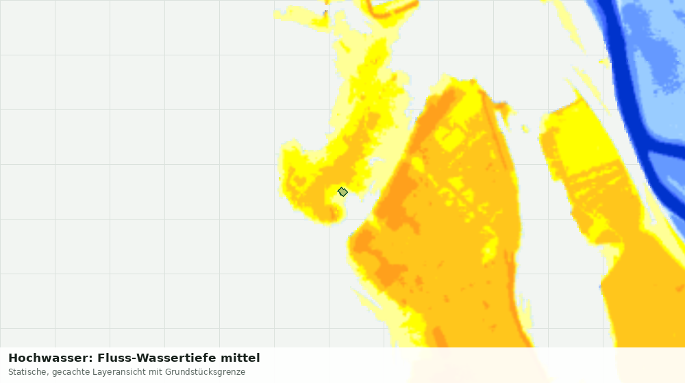 Statische Kartenansicht: Hochwasser: Fluss-Wassertiefe mittel