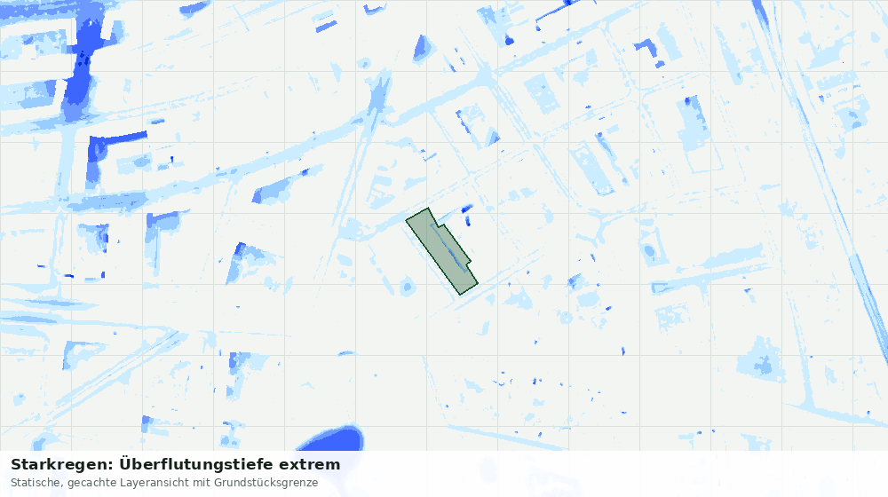 Statische Kartenansicht: Starkregen: Überflutungstiefe extrem