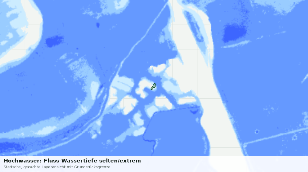 Statische Kartenansicht: Hochwasser: Fluss-Wassertiefe selten/extrem