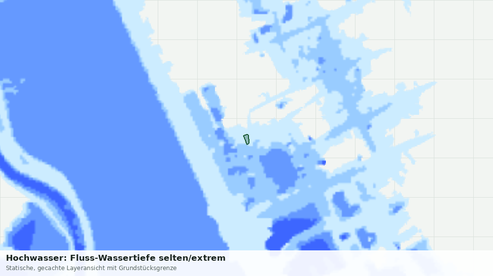 Statische Kartenansicht: Hochwasser: Fluss-Wassertiefe selten/extrem
