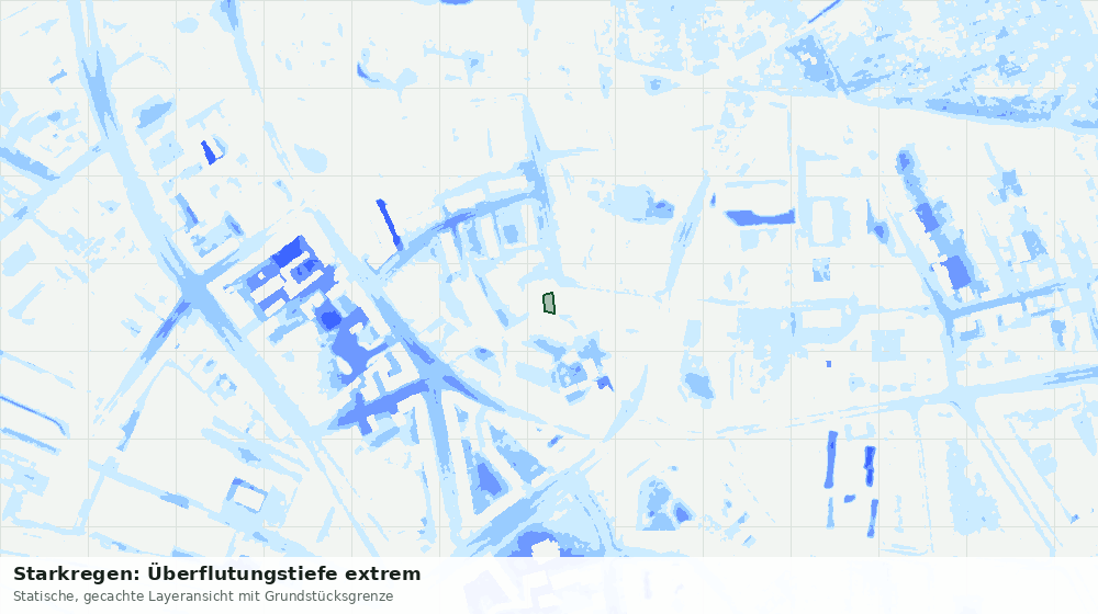Statische Kartenansicht: Starkregen: Überflutungstiefe extrem