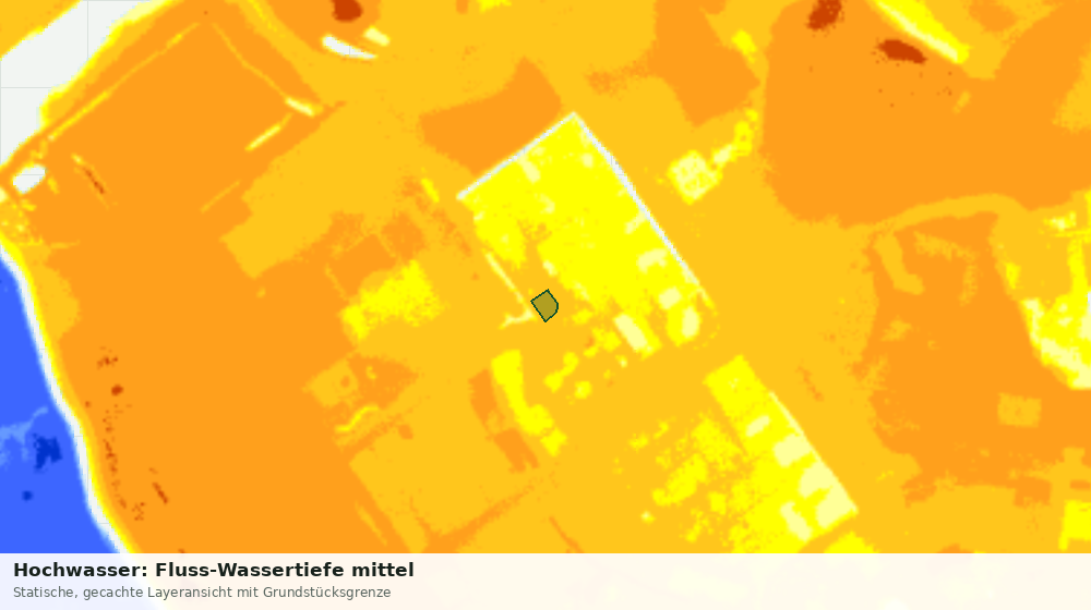 Statische Kartenansicht: Hochwasser: Fluss-Wassertiefe mittel