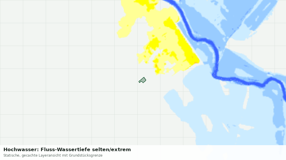 Statische Kartenansicht: Hochwasser: Fluss-Wassertiefe selten/extrem