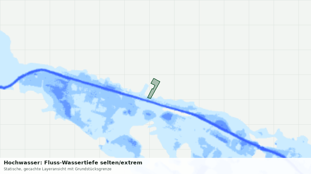 Statische Kartenansicht: Hochwasser: Fluss-Wassertiefe selten/extrem