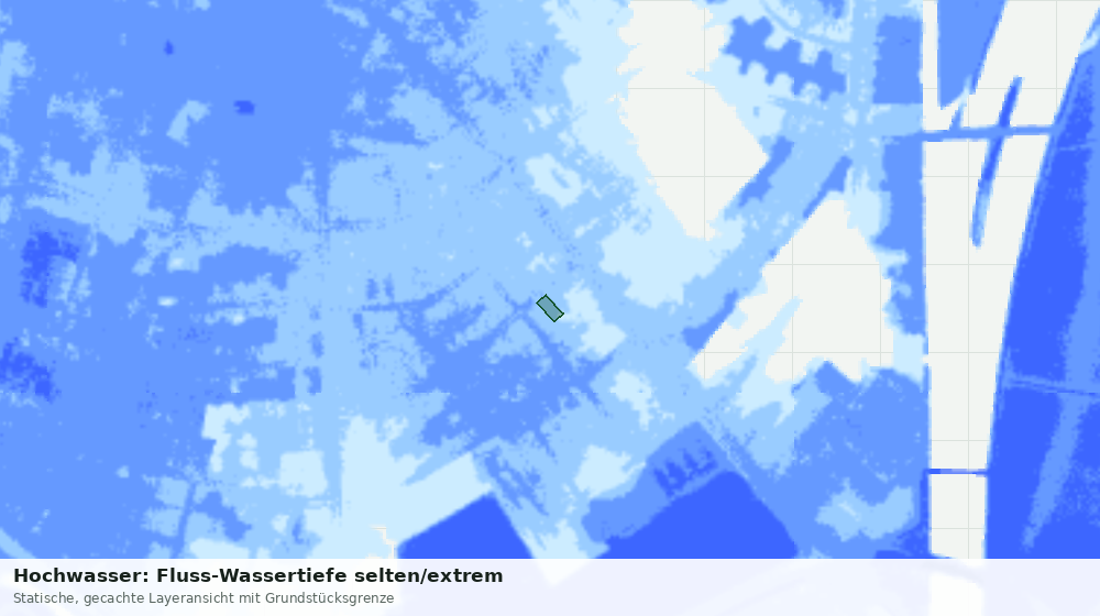 Statische Kartenansicht: Hochwasser: Fluss-Wassertiefe selten/extrem