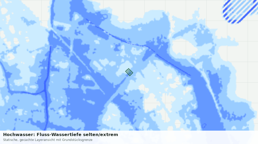 Statische Kartenansicht: Hochwasser: Fluss-Wassertiefe selten/extrem