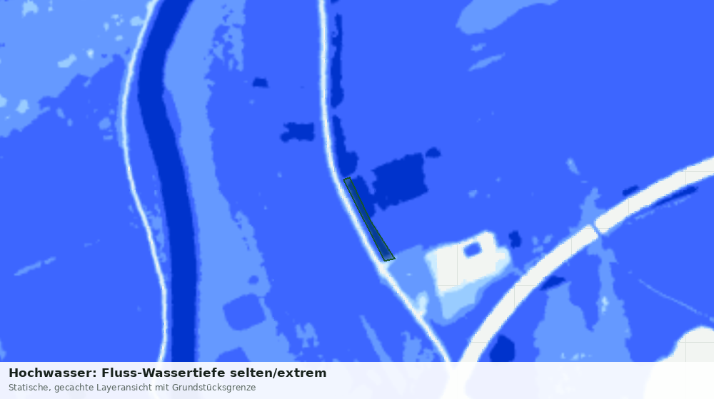 Statische Kartenansicht: Hochwasser: Fluss-Wassertiefe selten/extrem