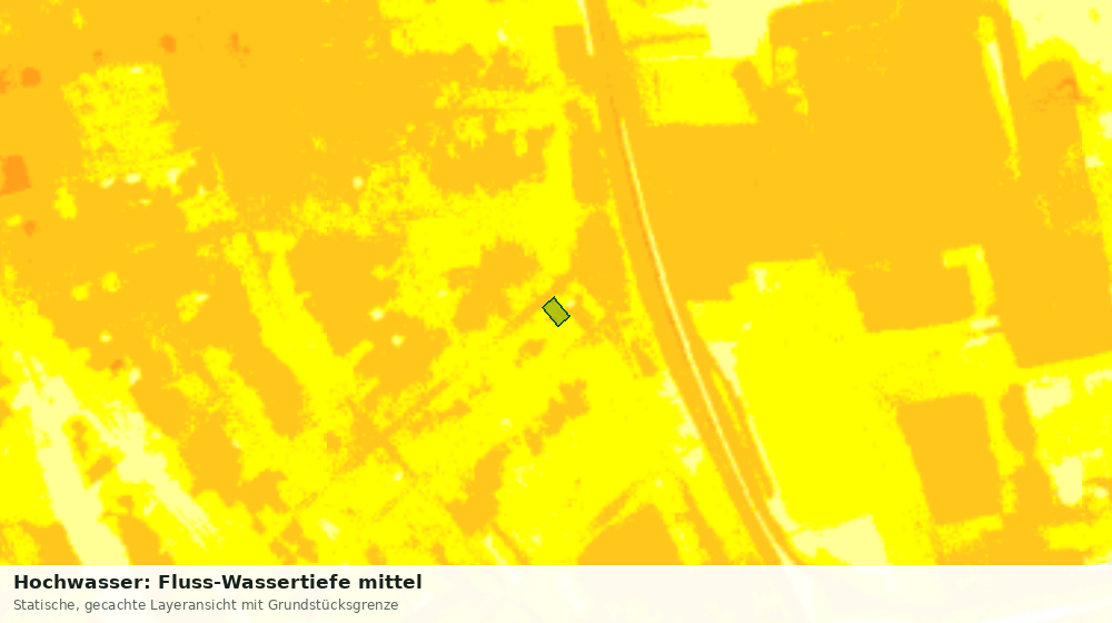 Statische Kartenansicht: Hochwasser: Fluss-Wassertiefe mittel