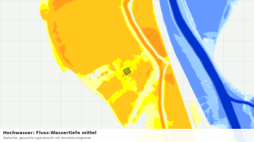 Statische Kartenansicht: Hochwasser: Fluss-Wassertiefe mittel