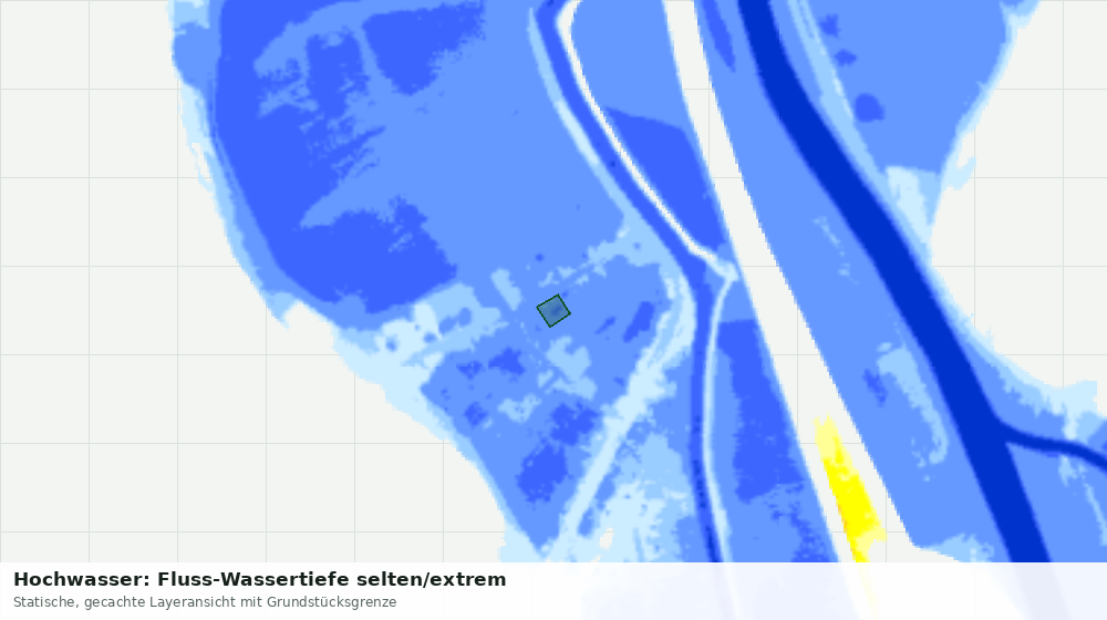 Statische Kartenansicht: Hochwasser: Fluss-Wassertiefe selten/extrem