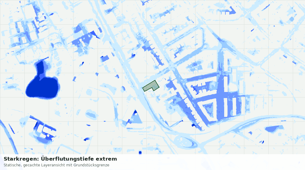 Statische Kartenansicht: Starkregen: Überflutungstiefe extrem