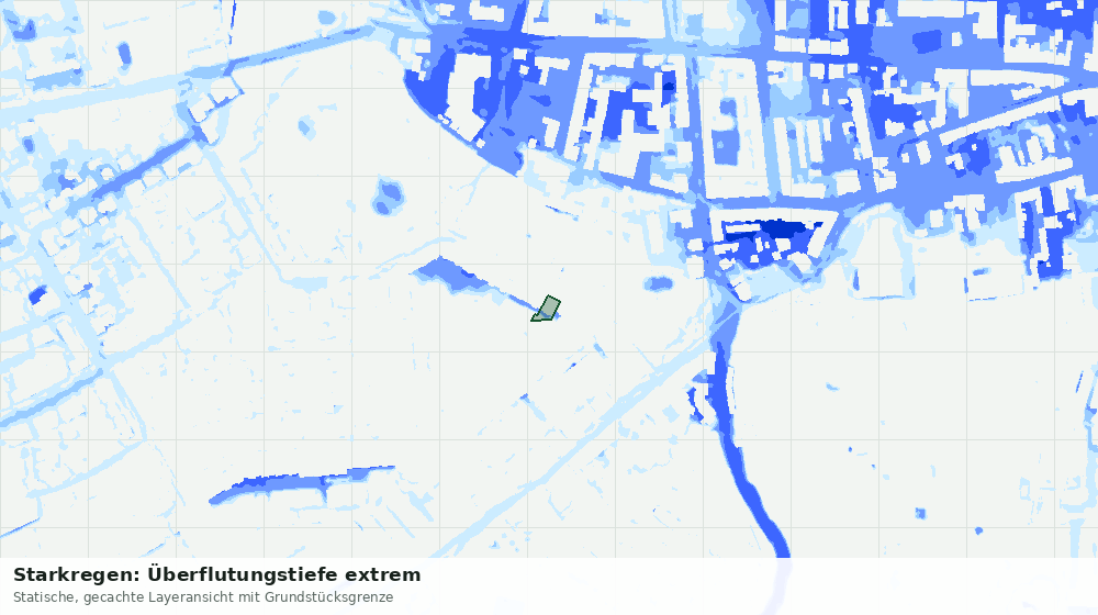 Statische Kartenansicht: Starkregen: Überflutungstiefe extrem