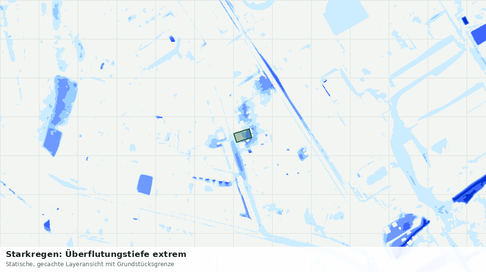 Statische Kartenansicht: Starkregen: Überflutungstiefe extrem