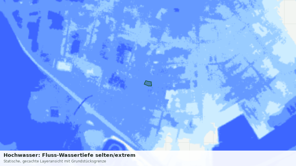 Statische Kartenansicht: Hochwasser: Fluss-Wassertiefe selten/extrem