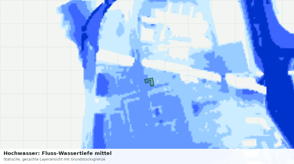Statische Kartenansicht: Hochwasser: Fluss-Wassertiefe mittel