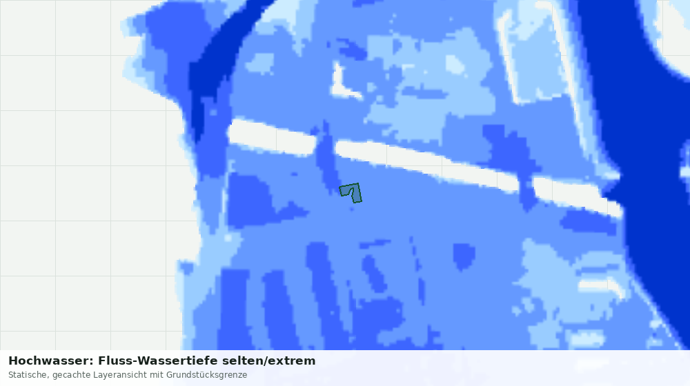 Statische Kartenansicht: Hochwasser: Fluss-Wassertiefe selten/extrem