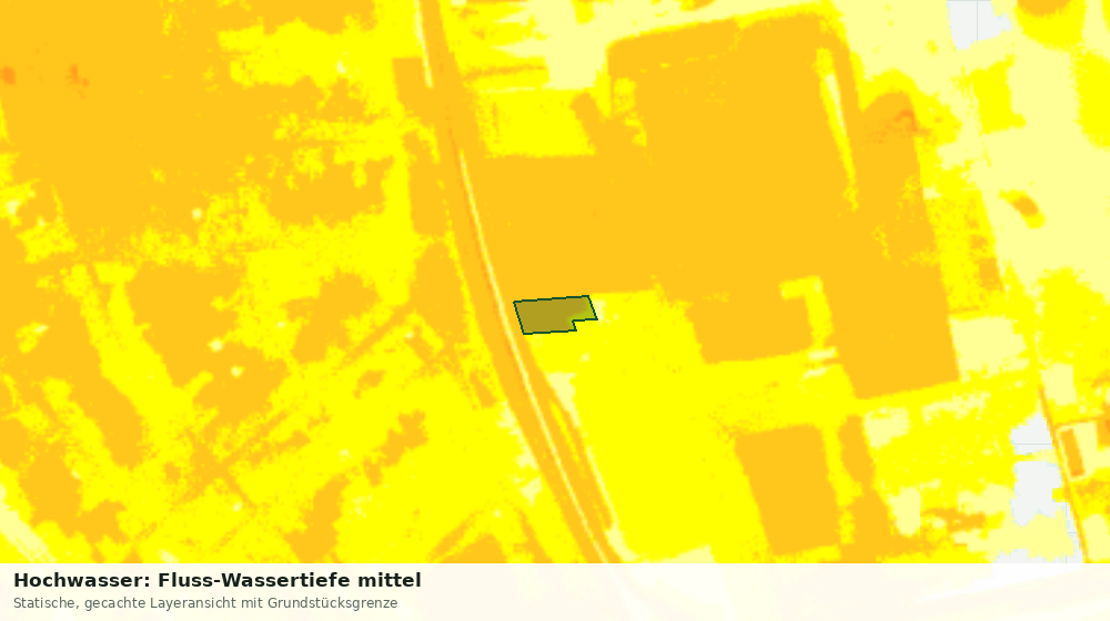 Statische Kartenansicht: Hochwasser: Fluss-Wassertiefe mittel