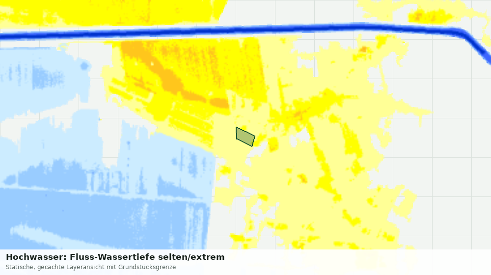 Statische Kartenansicht: Hochwasser: Fluss-Wassertiefe selten/extrem