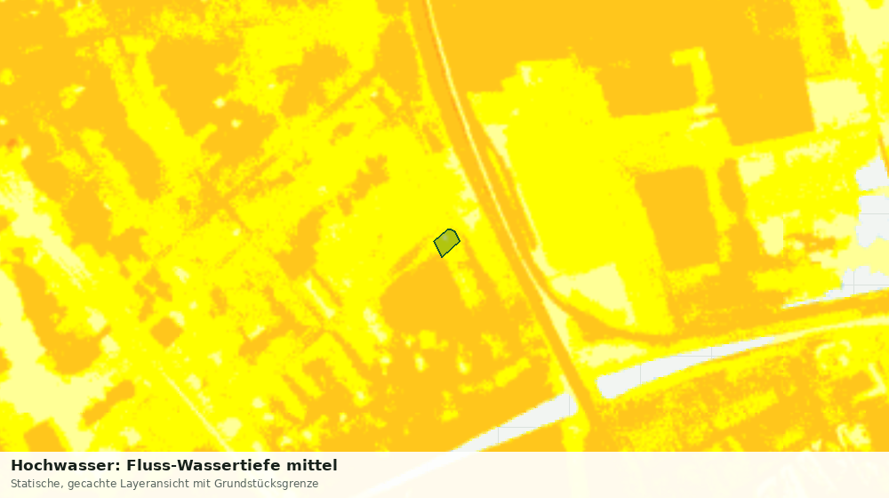 Statische Kartenansicht: Hochwasser: Fluss-Wassertiefe mittel