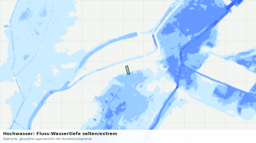 Statische Kartenansicht: Hochwasser: Fluss-Wassertiefe selten/extrem