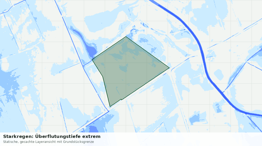 Statische Kartenansicht: Starkregen: Überflutungstiefe extrem