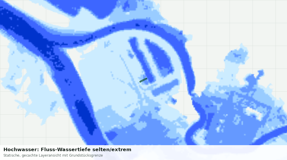 Statische Kartenansicht: Hochwasser: Fluss-Wassertiefe selten/extrem
