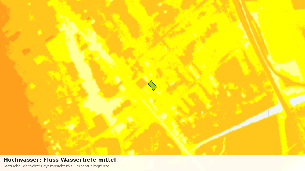 Statische Kartenansicht: Hochwasser: Fluss-Wassertiefe mittel