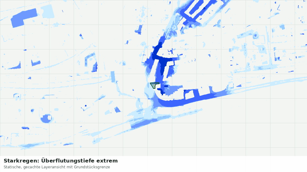 Statische Kartenansicht: Starkregen: Überflutungstiefe extrem