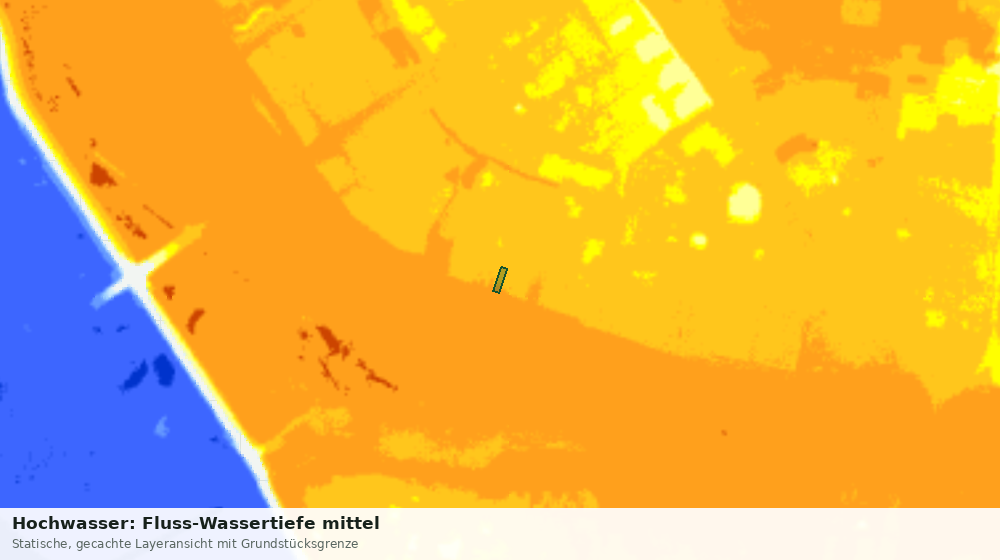 Statische Kartenansicht: Hochwasser: Fluss-Wassertiefe mittel