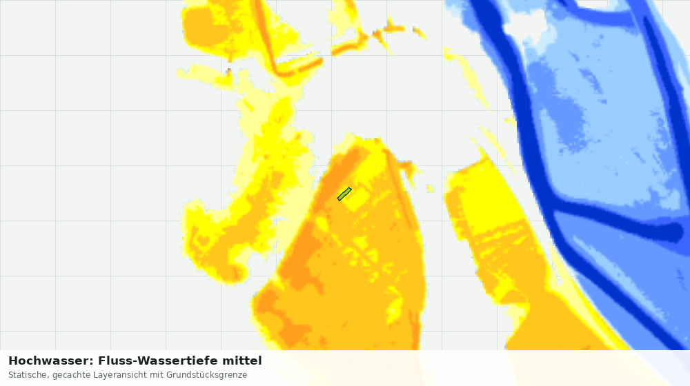 Statische Kartenansicht: Hochwasser: Fluss-Wassertiefe mittel