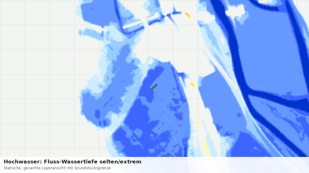 Statische Kartenansicht: Hochwasser: Fluss-Wassertiefe selten/extrem