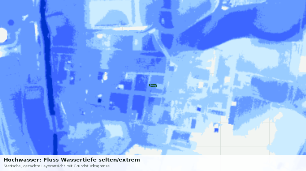 Statische Kartenansicht: Hochwasser: Fluss-Wassertiefe selten/extrem