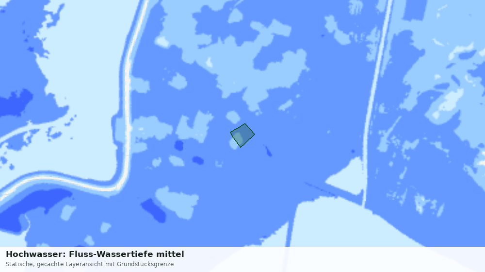 Statische Kartenansicht: Hochwasser: Fluss-Wassertiefe mittel