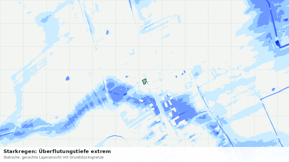 Statische Kartenansicht: Starkregen: Überflutungstiefe extrem