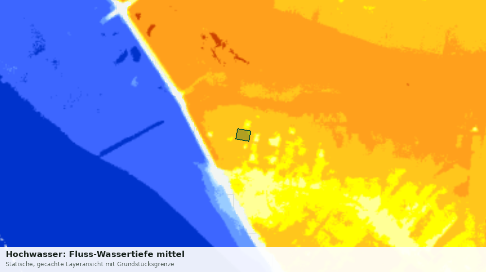 Statische Kartenansicht: Hochwasser: Fluss-Wassertiefe mittel