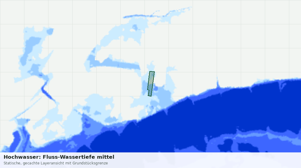 Statische Kartenansicht: Hochwasser: Fluss-Wassertiefe mittel