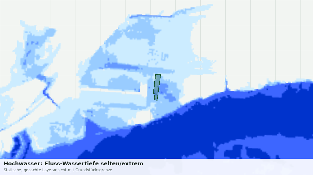 Statische Kartenansicht: Hochwasser: Fluss-Wassertiefe selten/extrem