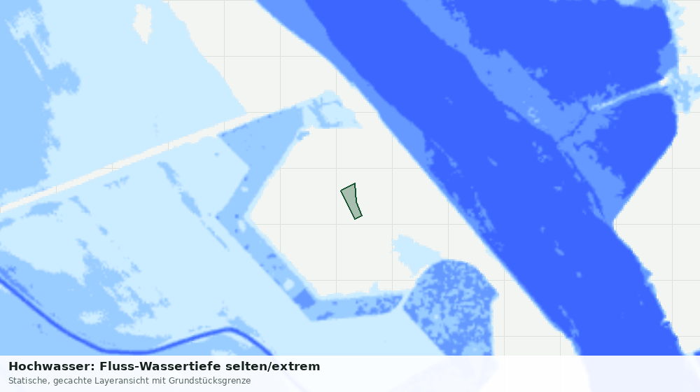 Statische Kartenansicht: Hochwasser: Fluss-Wassertiefe selten/extrem