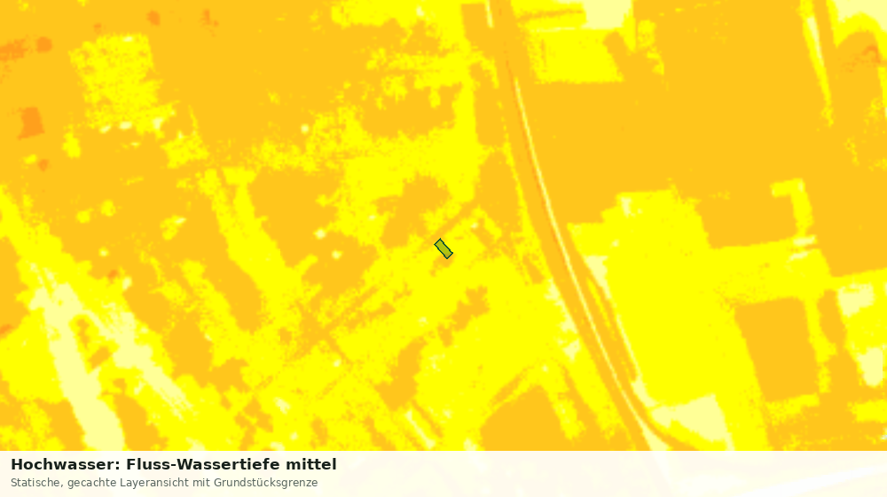 Statische Kartenansicht: Hochwasser: Fluss-Wassertiefe mittel