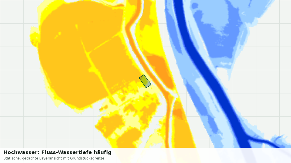 Statische Kartenansicht: Hochwasser: Fluss-Wassertiefe häufig