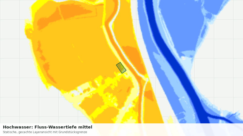 Statische Kartenansicht: Hochwasser: Fluss-Wassertiefe mittel