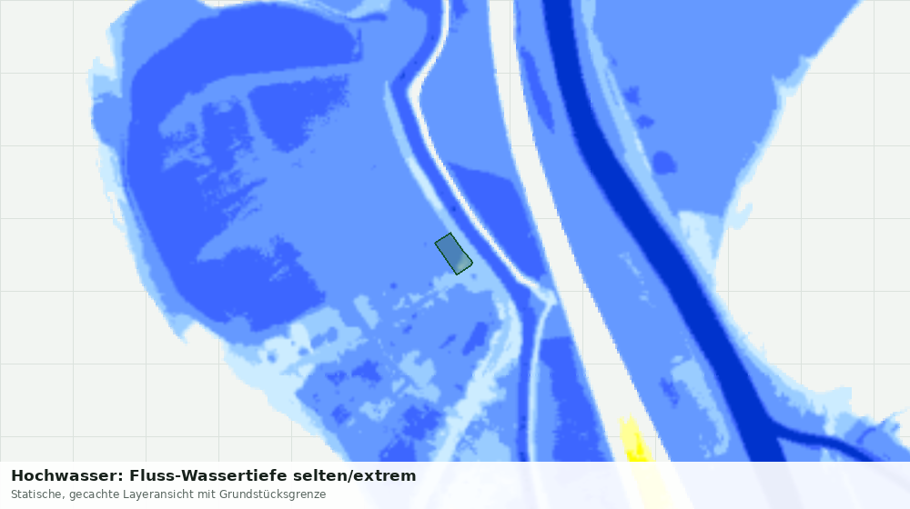 Statische Kartenansicht: Hochwasser: Fluss-Wassertiefe selten/extrem