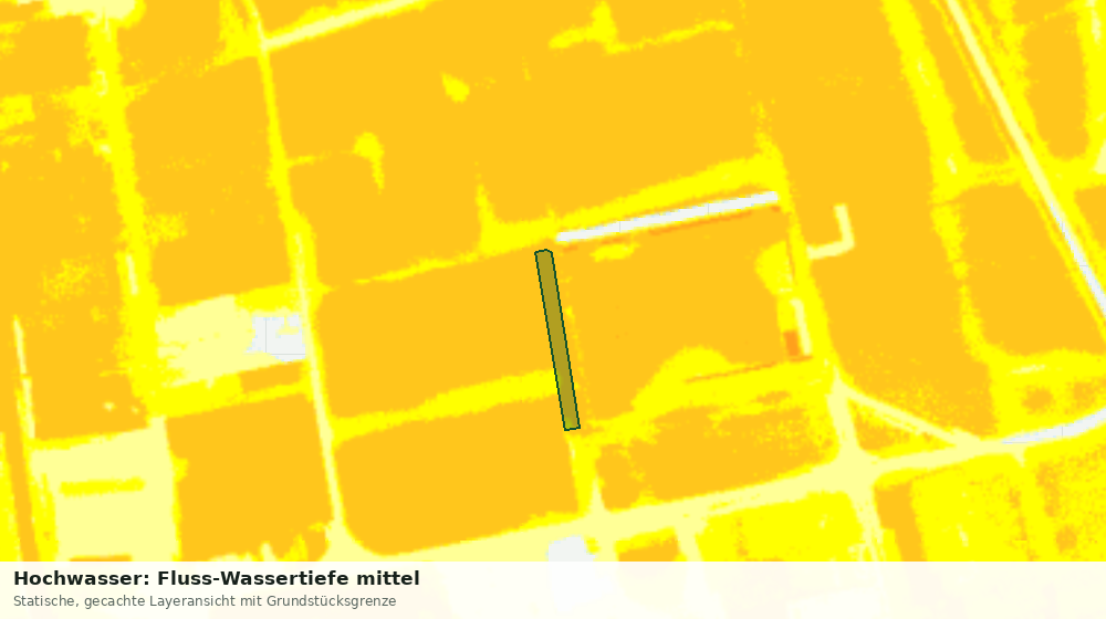 Statische Kartenansicht: Hochwasser: Fluss-Wassertiefe mittel