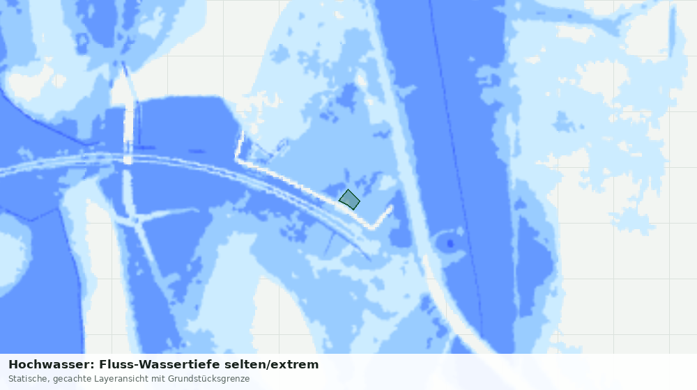 Statische Kartenansicht: Hochwasser: Fluss-Wassertiefe selten/extrem