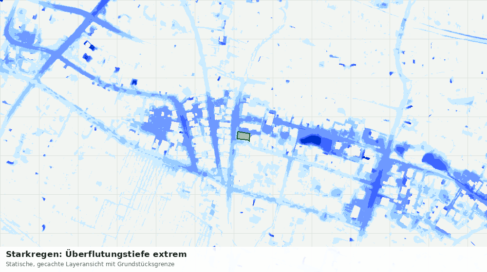 Statische Kartenansicht: Starkregen: Überflutungstiefe extrem