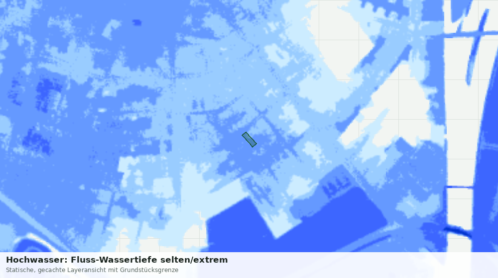 Statische Kartenansicht: Hochwasser: Fluss-Wassertiefe selten/extrem
