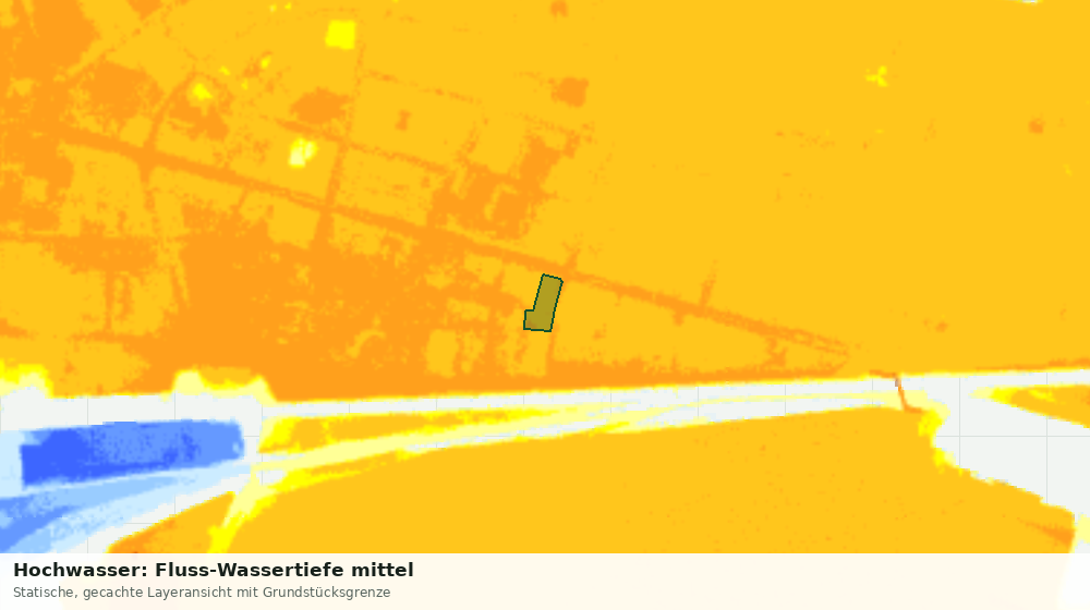 Statische Kartenansicht: Hochwasser: Fluss-Wassertiefe mittel