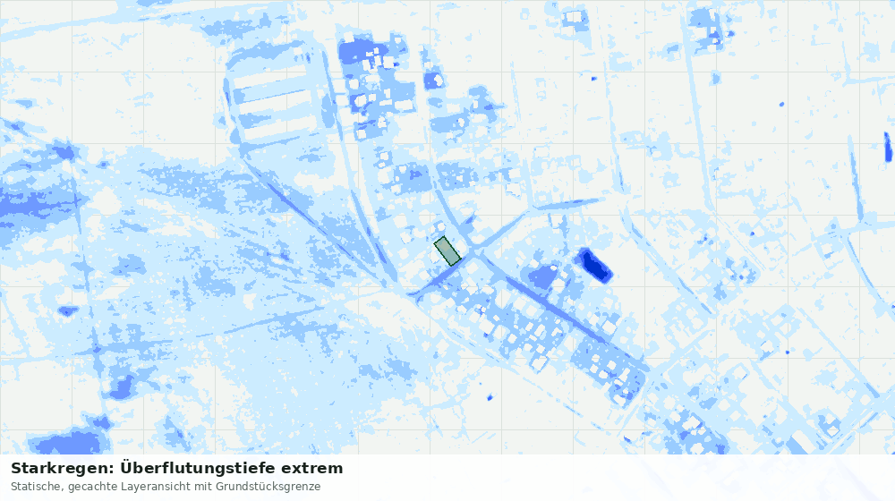 Statische Kartenansicht: Starkregen: Überflutungstiefe extrem