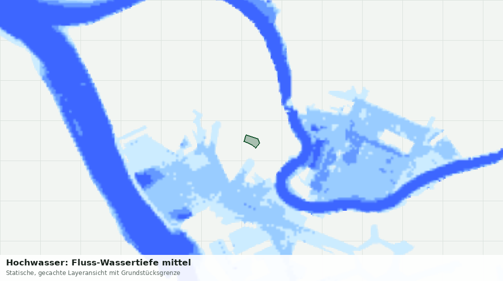 Statische Kartenansicht: Hochwasser: Fluss-Wassertiefe mittel
