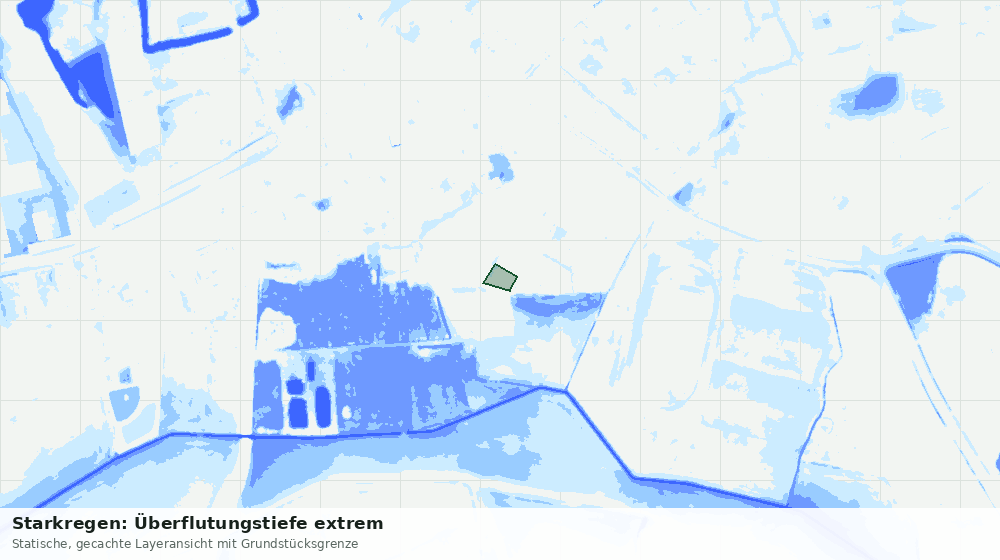 Statische Kartenansicht: Starkregen: Überflutungstiefe extrem
